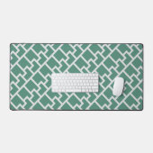 Elegant Sage Green Geometric Pattern Bureaumat (Keyboard & Muis)