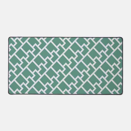 Elegant Sage Green Geometric Pattern Bureaumat (Voorkant)