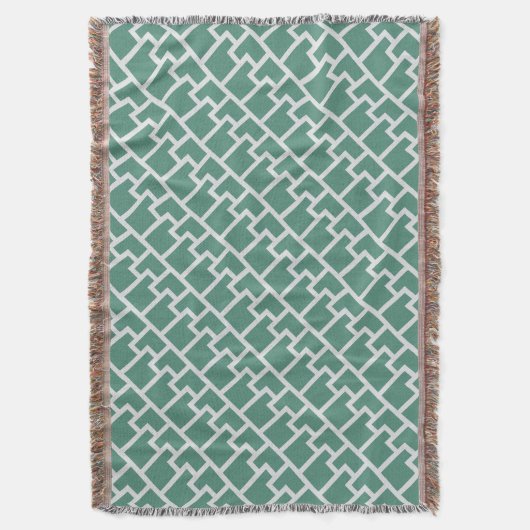 Elegant Sage Green Geometric Pattern Deken (Voorkant Verticaal)