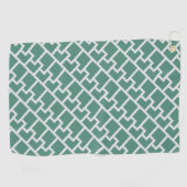 Elegant Sage Green Geometric Pattern Golfhanddoek (Horizontaal)