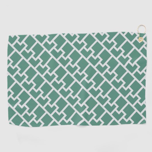Elegant Sage Green Geometric Pattern Golfhanddoek (Horizontaal)