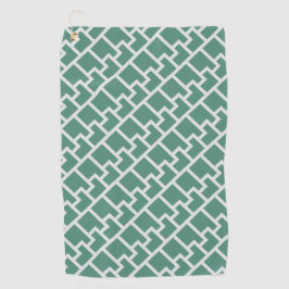 Elegant Sage Green Geometric Pattern Golfhanddoek
