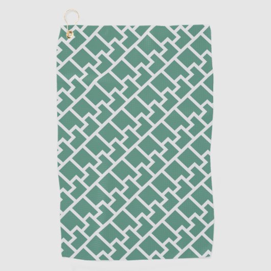 Elegant Sage Green Geometric Pattern Golfhanddoek (Voorkant)