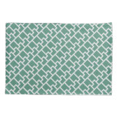 Elegant Sage Green Geometric Pattern Kussensloop (Achterkant)