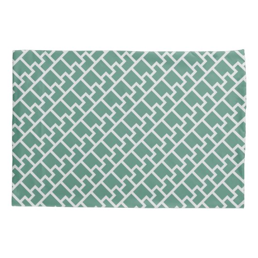 Elegant Sage Green Geometric Pattern Kussensloop (Achterkant)