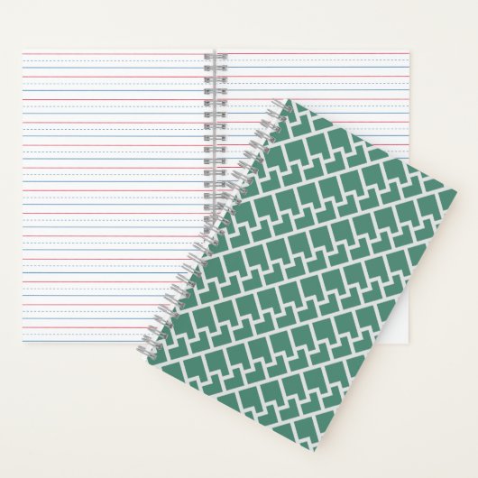 Elegant Sage Green Geometric Pattern Notitieboek (Binnen)
