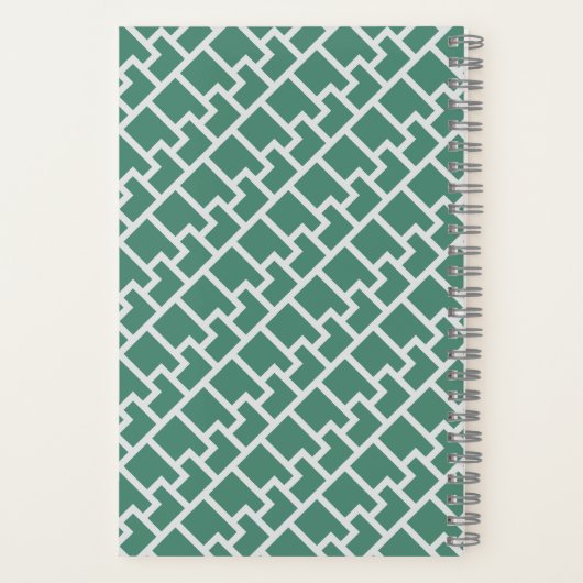 Elegant Sage Green Geometric Pattern Notitieboek (Achterkant)