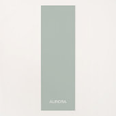 Elegant Sage Green Gepersonaliseerde Naam Yoga Mat (Voorkant)