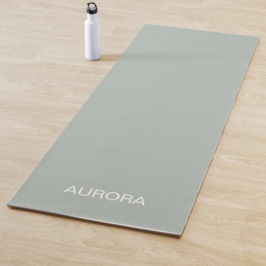 Elegant Sage Green Gepersonaliseerde Naam Yoga Mat (In situ)