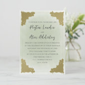 Elegant  Sage Green Gold Kaart (Staand voorkant)