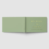 Elegant Sage Green Gold Modern Minimalist Wedding Gastenboek (Volledig)