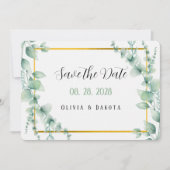 Elegant Sage Green Gold Save the Date Cards Kaart (Voorkant)