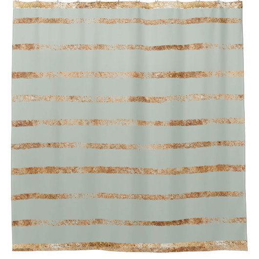Elegant Sage Green Gold Showgordijn Douchegordijn (Voorkant)