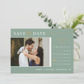 Elegant Sage Green Gold Sla de datumkalender op Kaart (Staand voorkant)