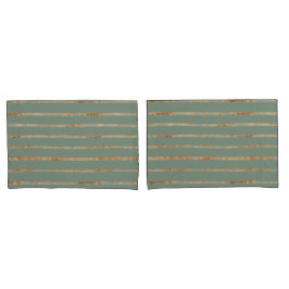 Elegant Sage Green Gold Stripe Kussensloop