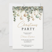 Elegant Sage Green Gold Waterverf Kerstfeest Kaart (Voorkant)