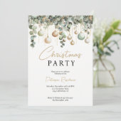 Elegant Sage Green Gold Waterverf Kerstfeest Kaart (Staand voorkant)