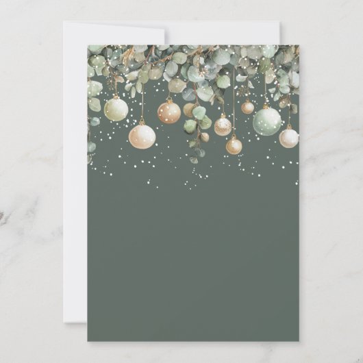 Elegant Sage Green Gold Waterverf Kerstfeest Kaart (Achterkant)