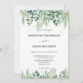 Elegant Sage Green Greenery Eucalyptus Wedding Kaart (Voorkant)