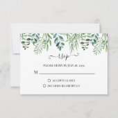 Elegant Sage Green Greenery Eucalyptus Wedding RSV RSVP Kaartje (Voorkant)