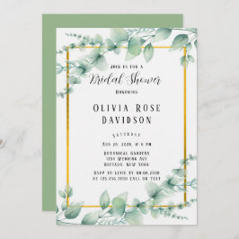 Elegant Sage Green Greenery Gold Vrijgezellenfeest Kaart