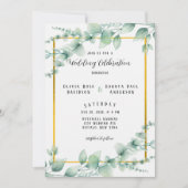 Elegant Sage Green Greenery Gold Wedding Kaart (Voorkant)