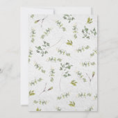 Elegant Sage Green Greenery Waterverf Wedding Kaart (Achterkant)