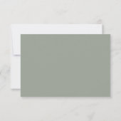 Elegant Sage Green Hart Lettertype RSVP Kaartje (Achterkant)