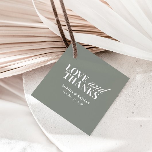 Elegant Sage Green | Huwelijk Dank u Bedankjes Labels