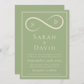Elegant Sage Green Infinity Minimalist Modern Kaart (Voorkant / Achterkant)
