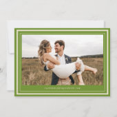 Elegant Sage Green & Ivory Vintage Retro Wedding Save The Date (Achterkant)