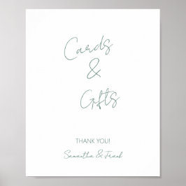 Elegant Sage Green Kaart en Gift Poster
