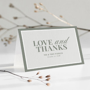 Elegant Sage Green Klassieke Luxe bruiloft Bedankkaart