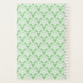 Elegant Sage Green Lacy Damask Naam & Initiaal Planner (Achterkant)