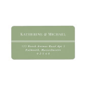 Elegant Sage Green Large RSVP-adres Etiket (Voorkant)