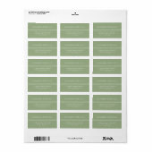 Elegant Sage Green Large RSVP-adres Etiket (Full Sheet)
