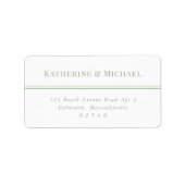 Elegant Sage Green Large RSVP-adres Etiket (Voorkant)