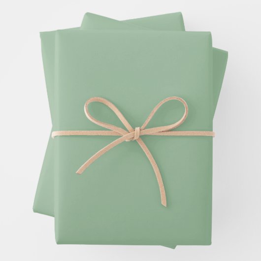Elegant Sage Green Luxury Wrapping Paper (In situ)