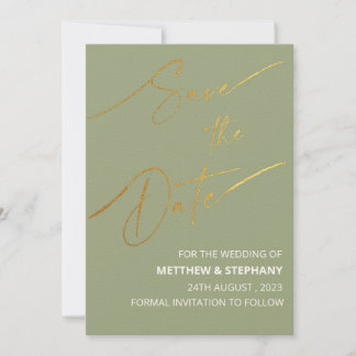 Elegant Sage Green met Gold Foil-kaart Kaart
