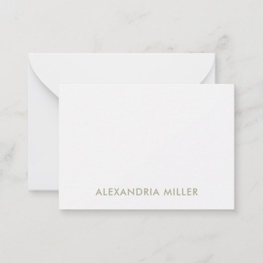 Elegant Sage Green met Herringbone Pattern Notitiekaartje (Voorkant)