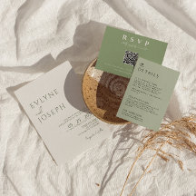 Elegant Sage Green Minimalist Boho Trendy Bruiloft