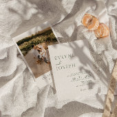 Elegant Sage Green Minimalist Boho Trendy Bruiloft Kaart