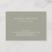Elegant Sage Green Minimalist Clean Professional Visitekaartje (Achterkant)