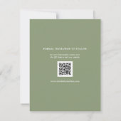 Elegant Sage Green Minimalist Heart Photo Wedding Save The Date (Achterkant)