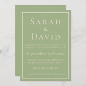 Elegant Sage Green Minimalist Modern Kaart (Voorkant / Achterkant)