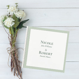Elegant Sage Green Minimalist Wedding Guest Book Notitieboek