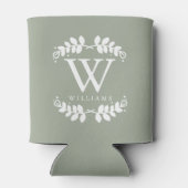 Elegant Sage Green Monogram Blikjeskoeler (Achterkant)