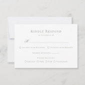 Elegant Sage Green Monogram Crest Meals Wedding RSVP Kaartje (Achterkant)