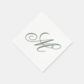Elegant Sage Green Monogram Initiaal Servet (Hoek)