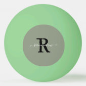 Elegant Sage Green Monogram Script Initiaal Naam Pingpongbal (Achterkant)